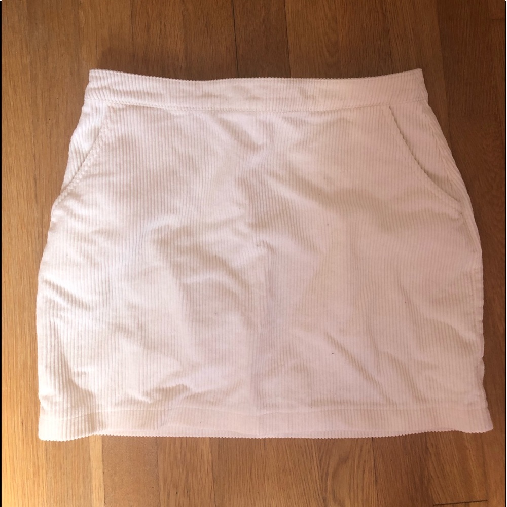Cream corduroy mini skirt